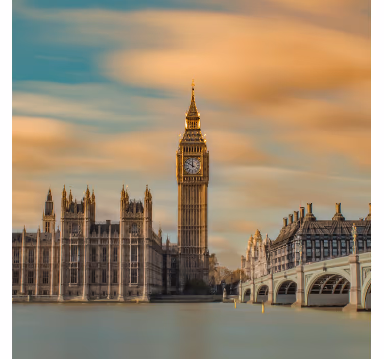Office window roller blind london big ben photo - TenStickers