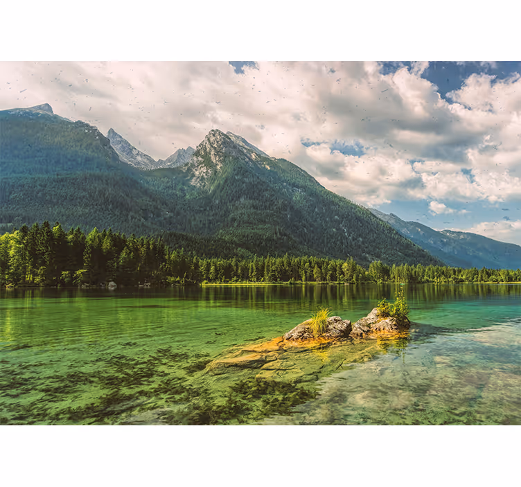 Lake mountains and clouds office window roller blind - TenStickers