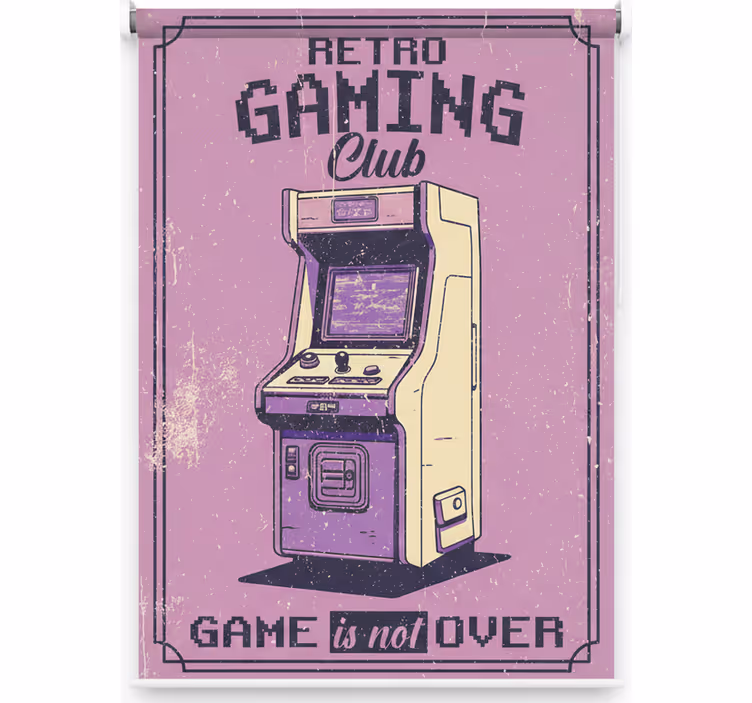 Teenage roller blind retro gaming room - TenStickers