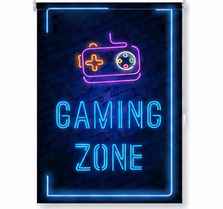 Teenage roller blind gaming area - TenStickers