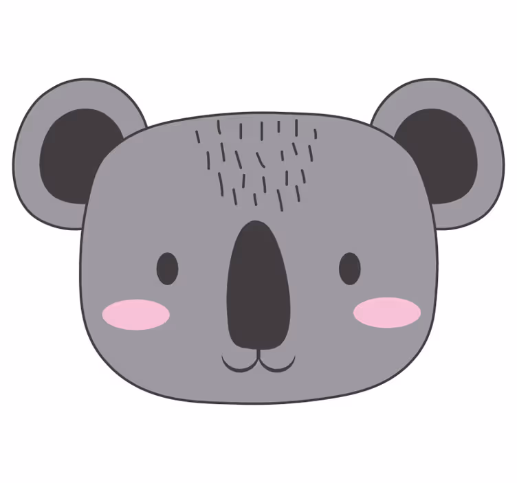 Fun roller blind koala face vinyl rug - TenStickers