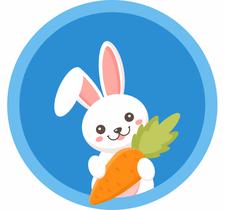 Fun roller blind rabbit with one ear up - TenStickers