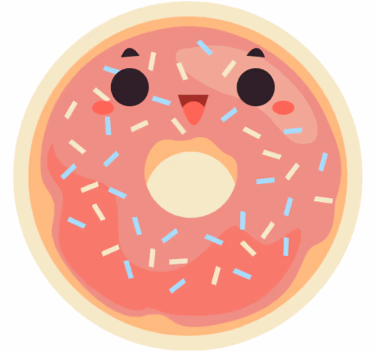 Fun roller blind with anime donuts design - TenStickers