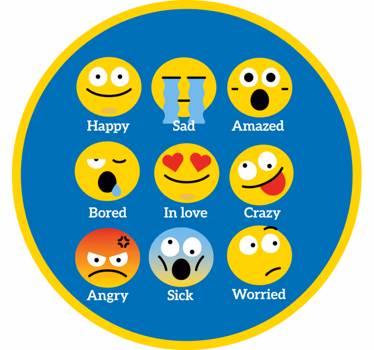 Fun roller blind emotion rug - TenStickers