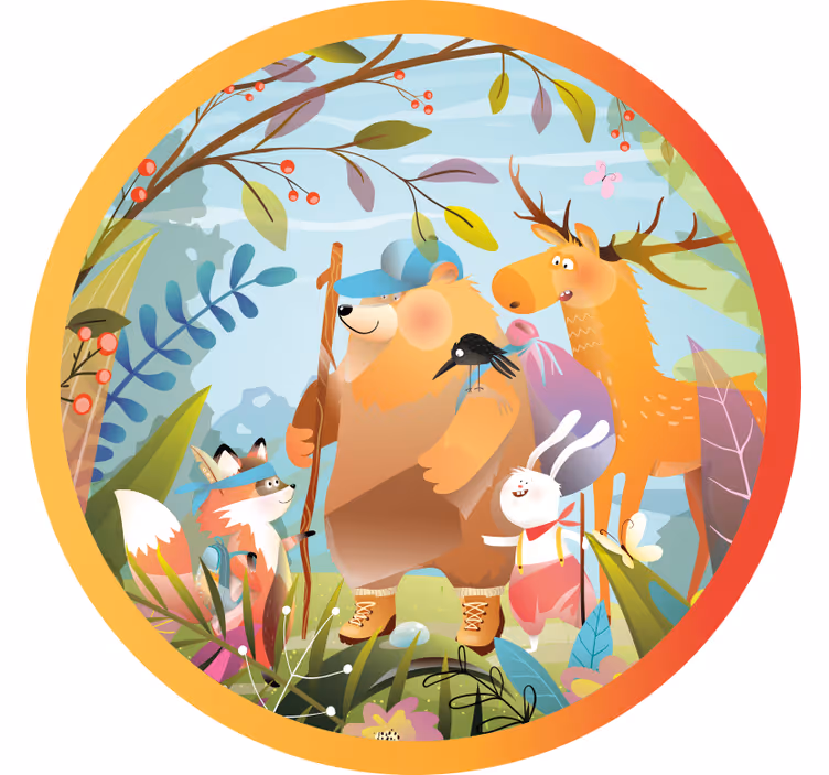 Fun roller blind featuring forest animal friends - TenStickers