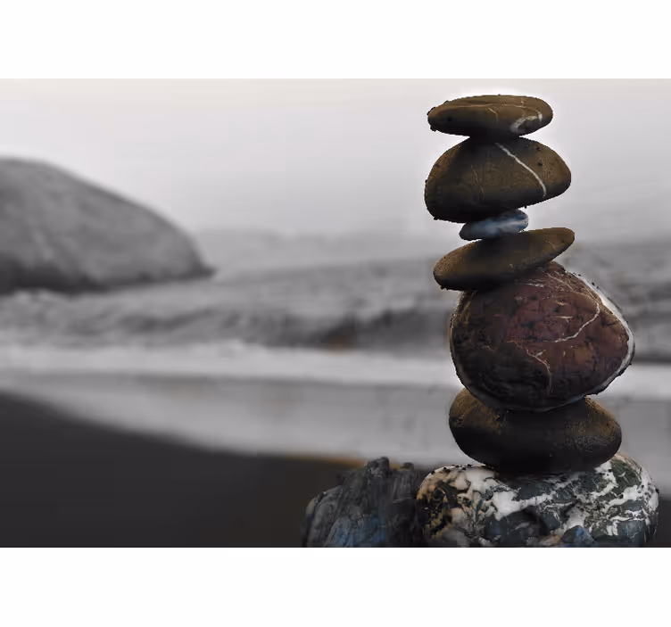 Zen roller blind zen stone tower - TenStickers