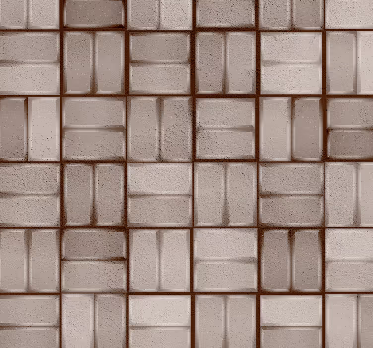 Brown roller blind textured stone blocks - TenStickers