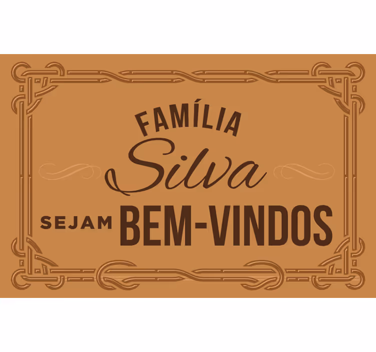 Brown roller blind family welcome - TenStickers