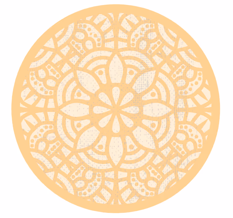 Brown roller blind beige circle vinyl rug - TenStickers
