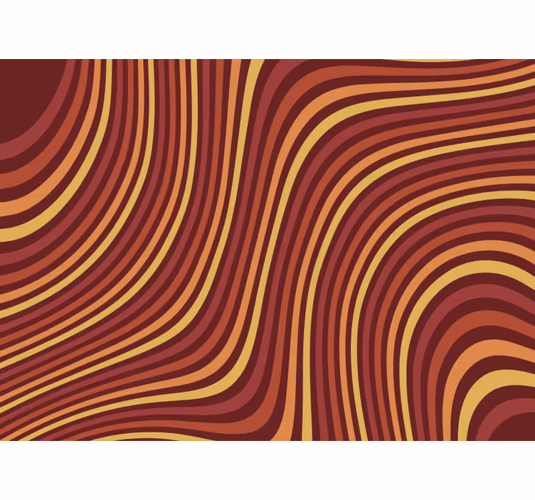 Brown roller blind 70s pop rainbow waves design - TenStickers