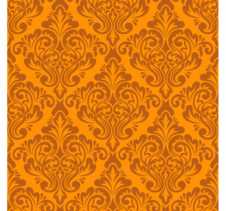 Orange roller blind in vintage damask design - TenStickers
