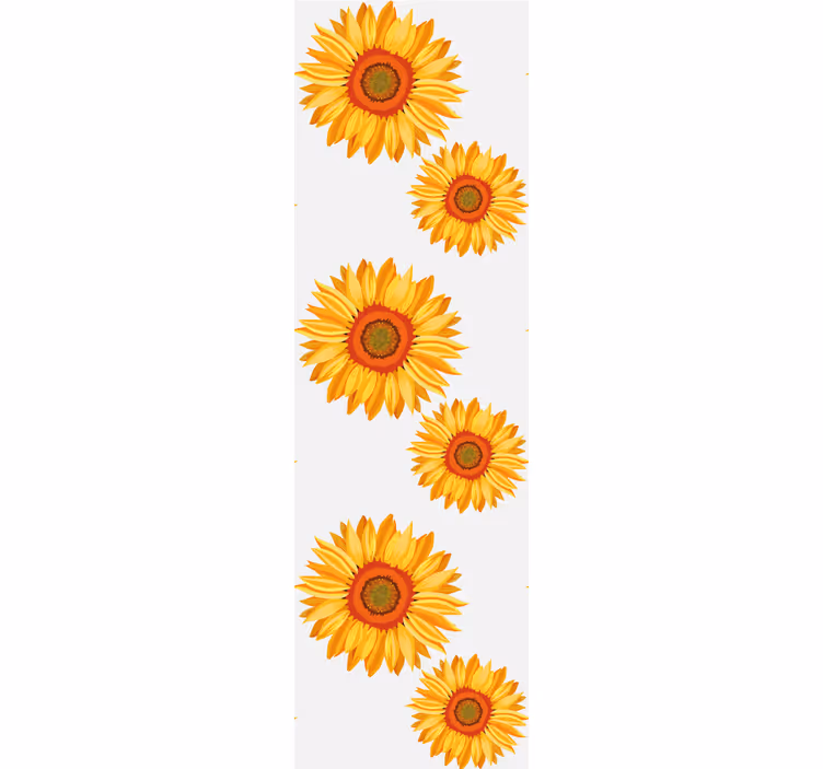 Orange roller blind with stylish flowers - TenStickers