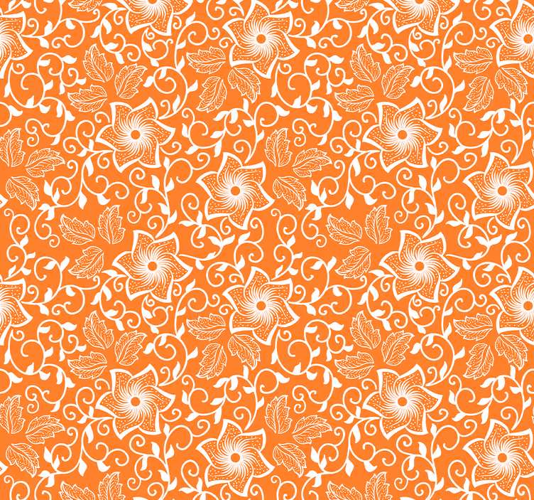 Orange roller blind with paisley flowers print - TenStickers