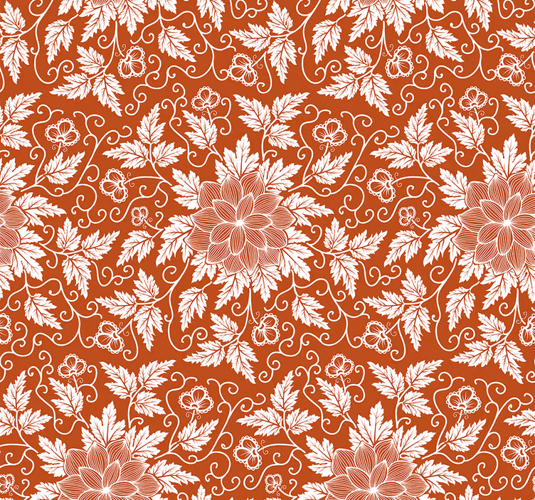 Orange roller blind floral paisley tile - TenStickers