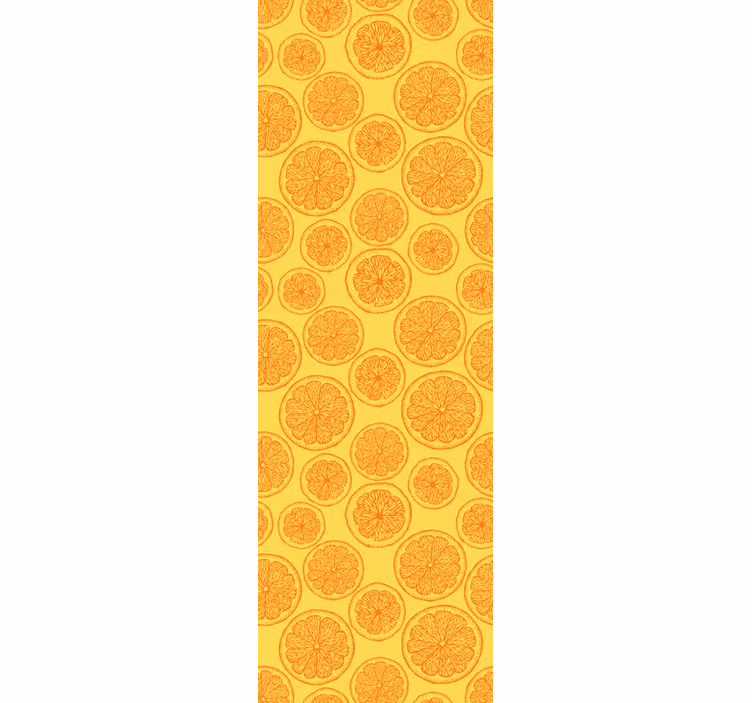 Orange roller blind with hand-drawn fridge pattern - TenStickers