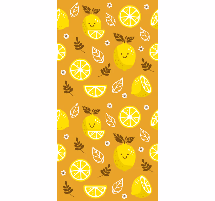 Orange roller blind with cheerful lemons samsung - TenStickers