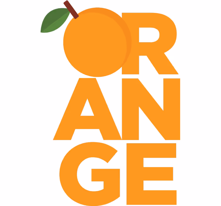 Orange roller blind sticker orange text - TenStickers
