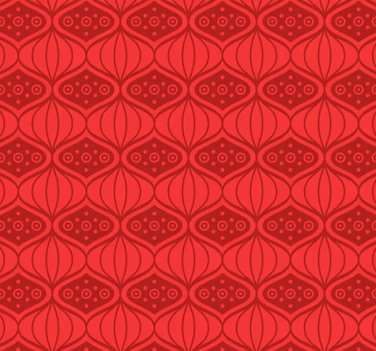 Red roller blind in red oriental style - TenStickers