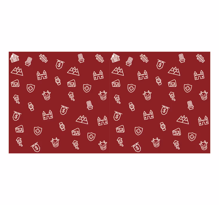 Red roller blind with swiss motifs - TenStickers