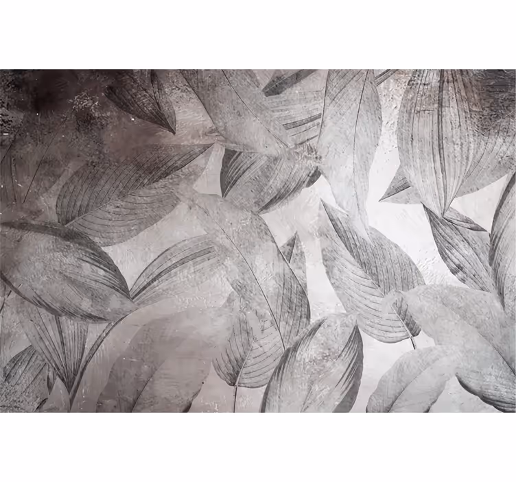 Outdoor roller shade in grey leaf pattern - TenStickers