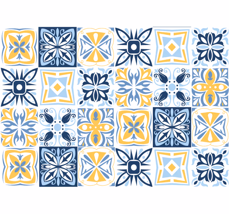 Outdoor roller shade in blue southern pattern - TenStickers