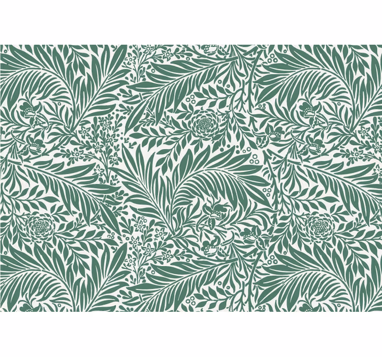 Outdoor roller shade with thin green leaves pattern - TenStickers