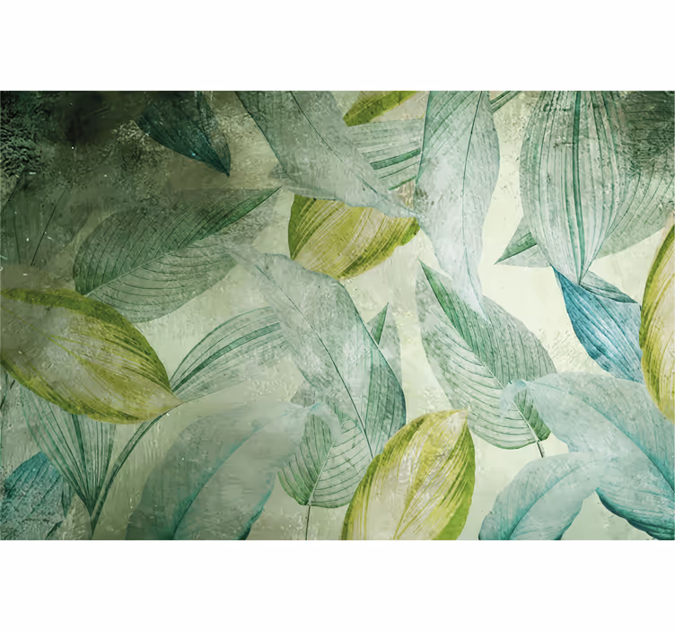 Outdoor roller shade with tropical green leaf pattern - TenStickers