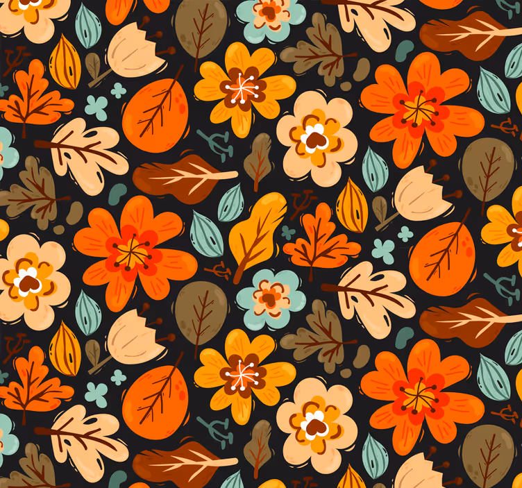 Elegant orange flowers outdoor roller shade - TenStickers