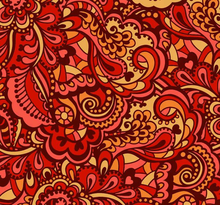 Outdoor roller shade with red ornamental patterns - TenStickers