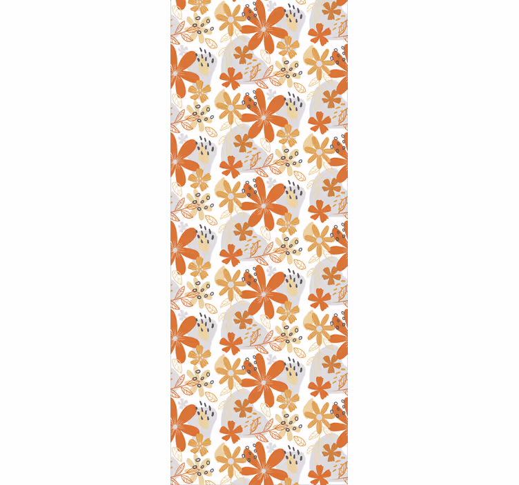 Outdoor roller shade floral orange pattern - TenStickers