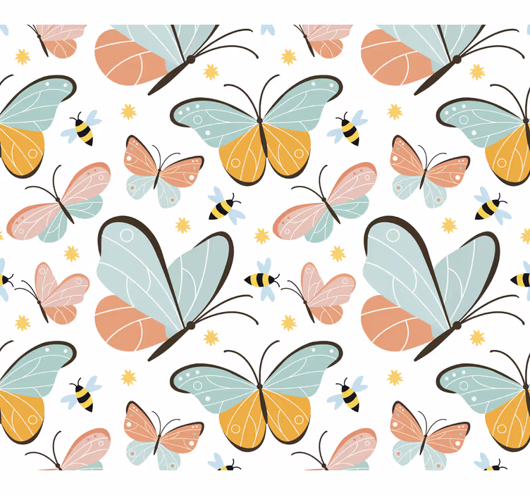 Teenage roller blind butterflies and bees design - TenStickers