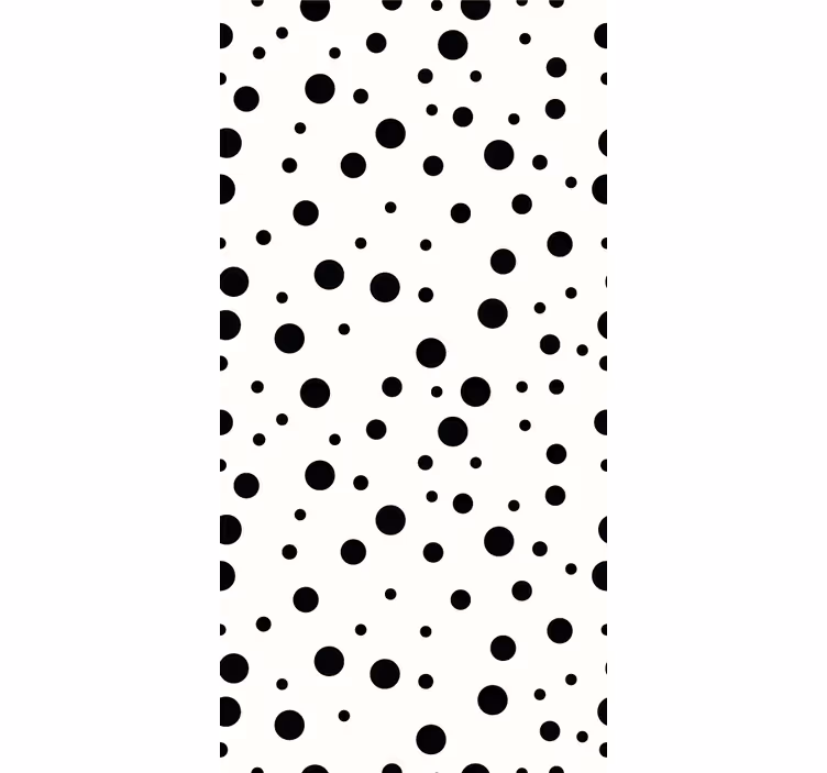 Teenage roller blind polka dot black and white pattern - TenStickers
