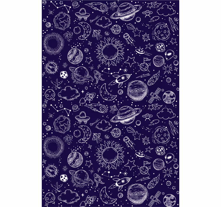 Teenage roller blind planet doodle design - TenStickers