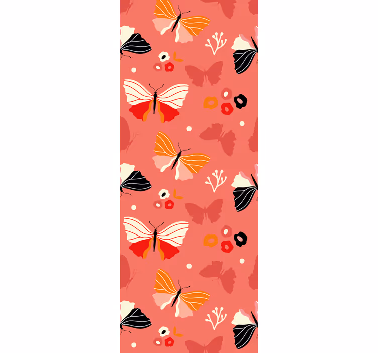 Teenage roller blind with beautiful pink butterfly pattern - TenStickers