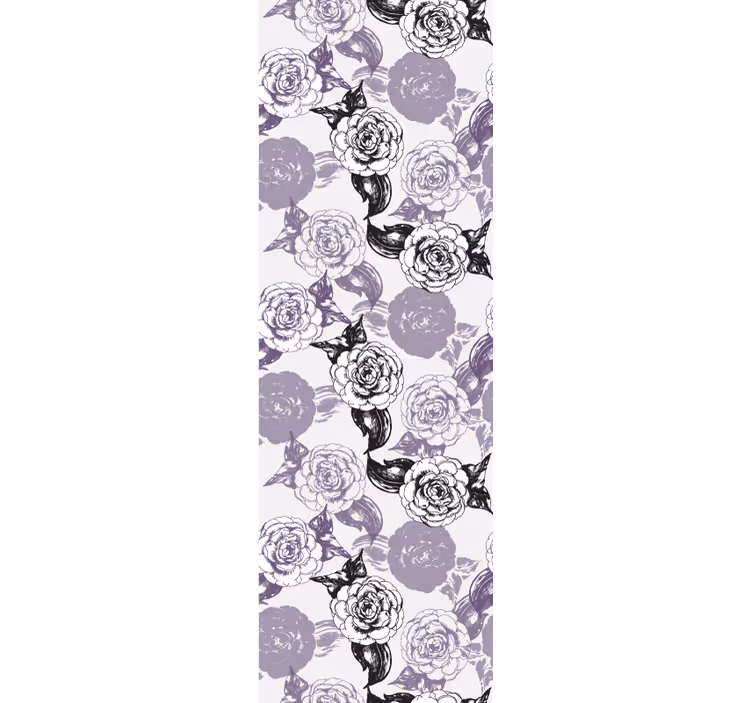 Teenage roller blind with purple and black floral design - TenStickers