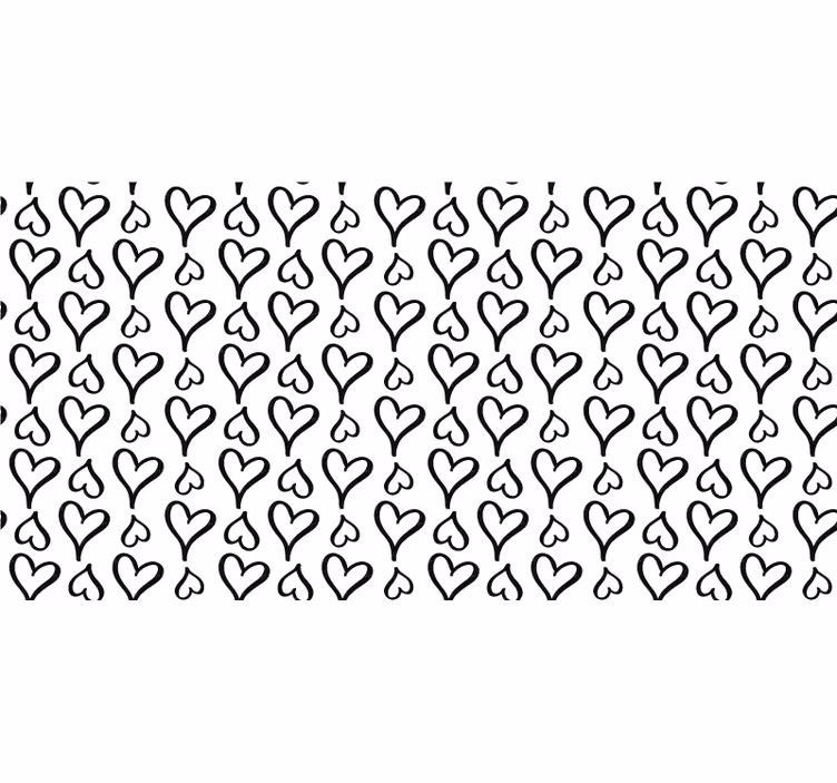 Bathroom window blind with black heart icons - TenStickers