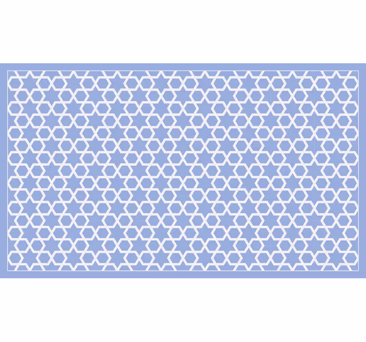 Bathroom window blind in light blue arabic design - TenStickers