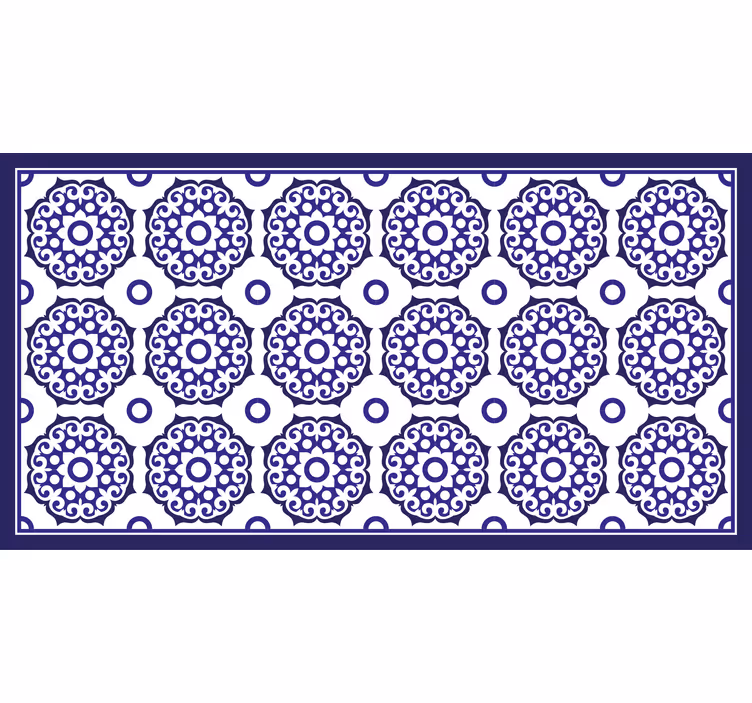 Bathroom window blind in light blue floral design - TenStickers