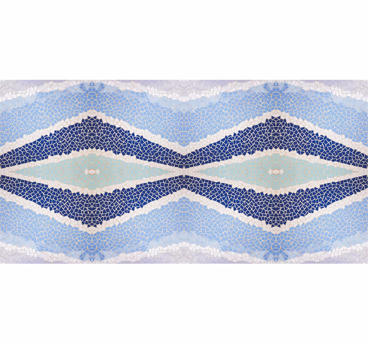 Bathroom window blind with blue small irregular tiles - TenStickers