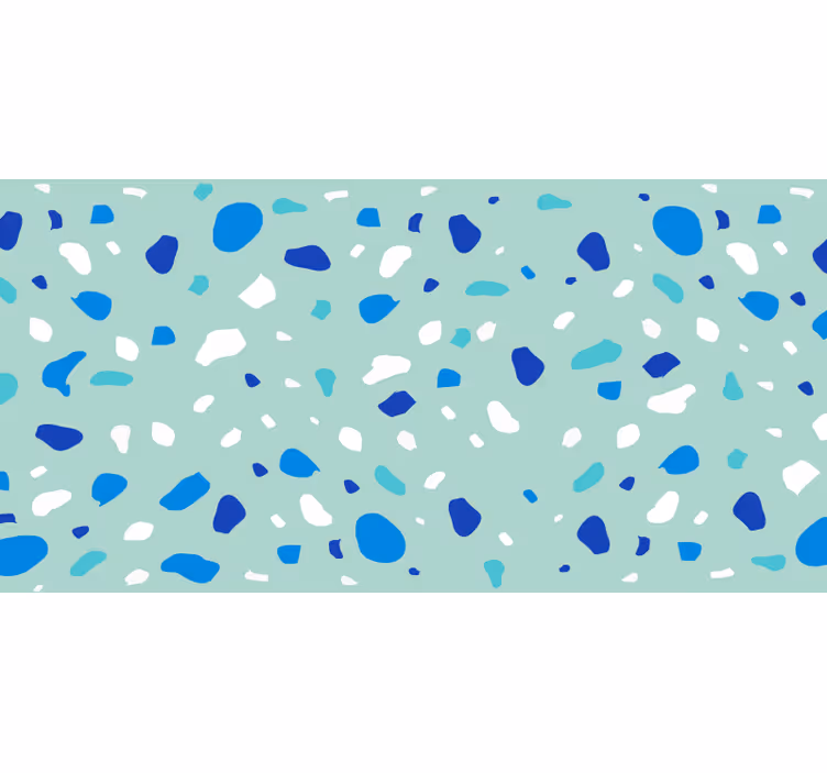 Bathroom window blind in blue tones terrazzo - TenStickers