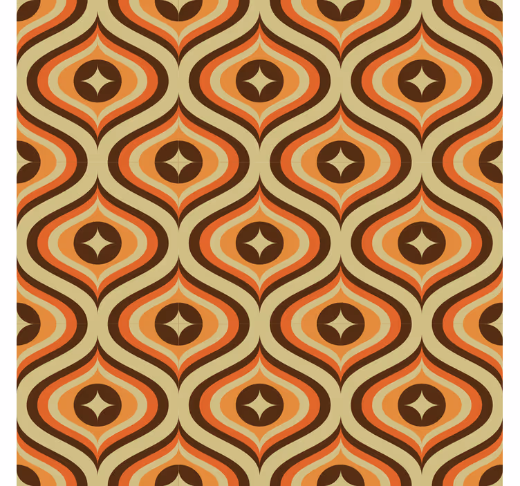 Classic roller blind in retro orange and brown - TenStickers