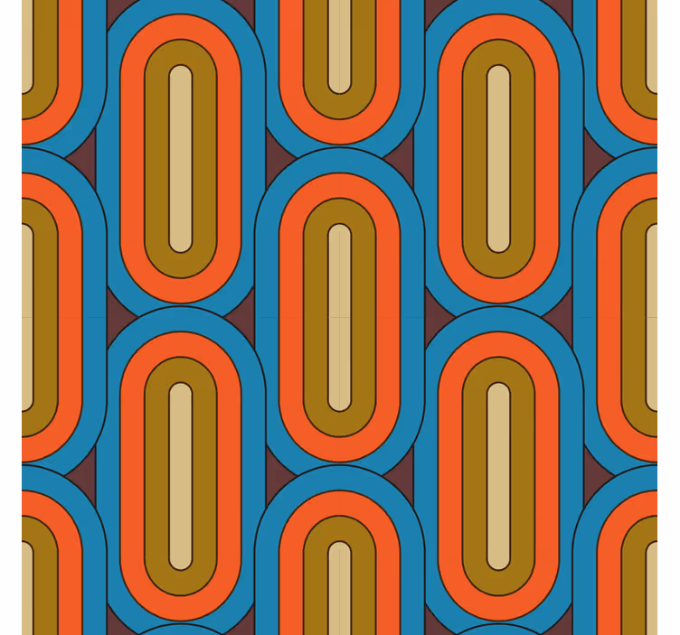 Classic roller blind retro rounded blue - TenStickers