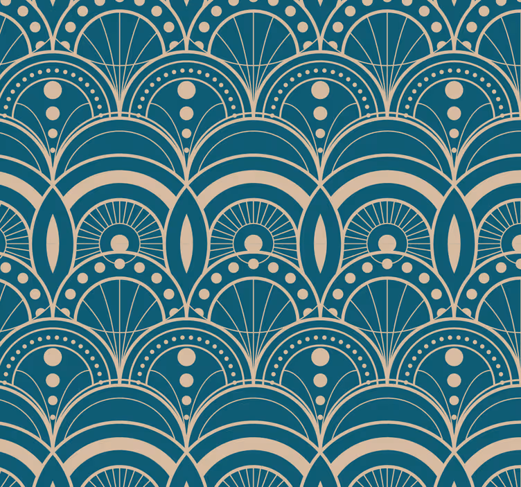 Classic roller blind vintage art deco wallpaper - TenStickers