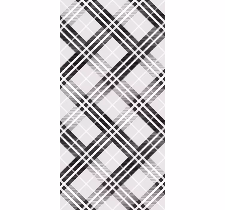 Classic roller blind black and white scottish tartan - TenStickers