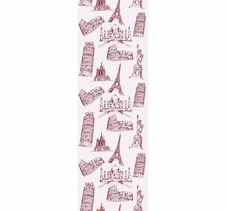 Classic roller blind with iconic landmarks pattern - TenStickers