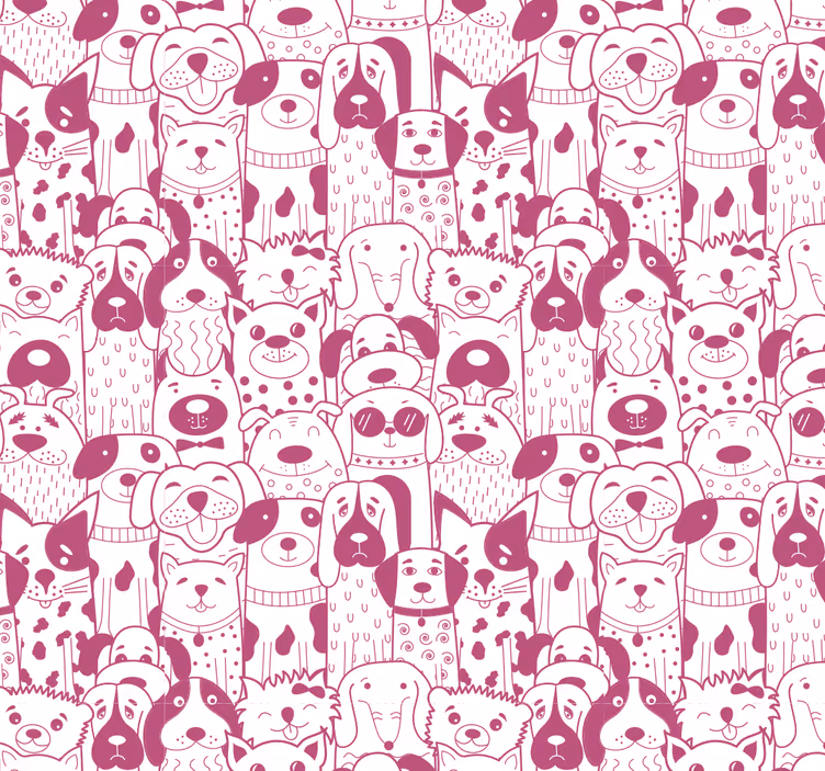 Nursery roller blind with pink dog fur pattern - TenStickers