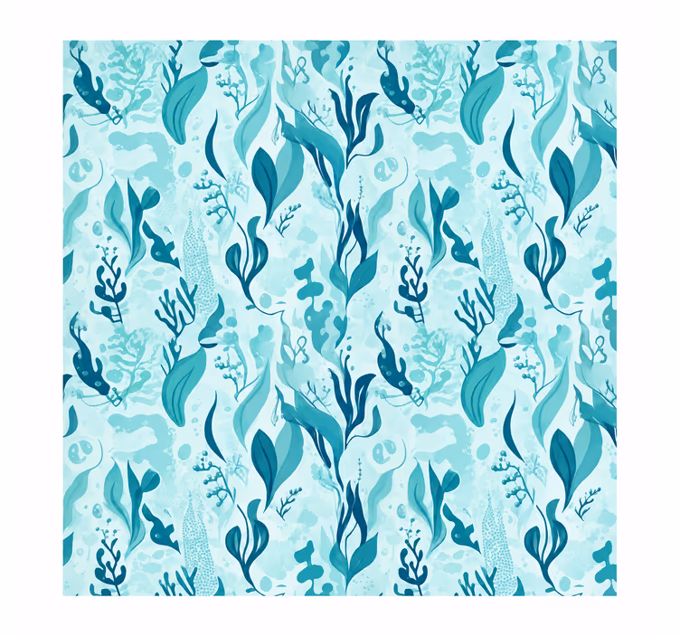 Bathroom window blind with marine leaves design - TenStickers
