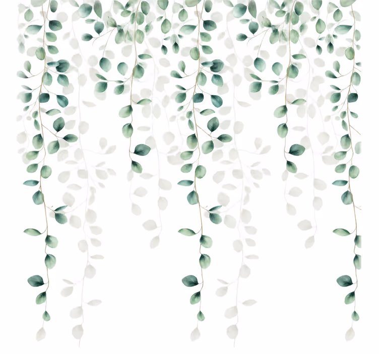 Green roller blind with dangling leaves - TenStickers