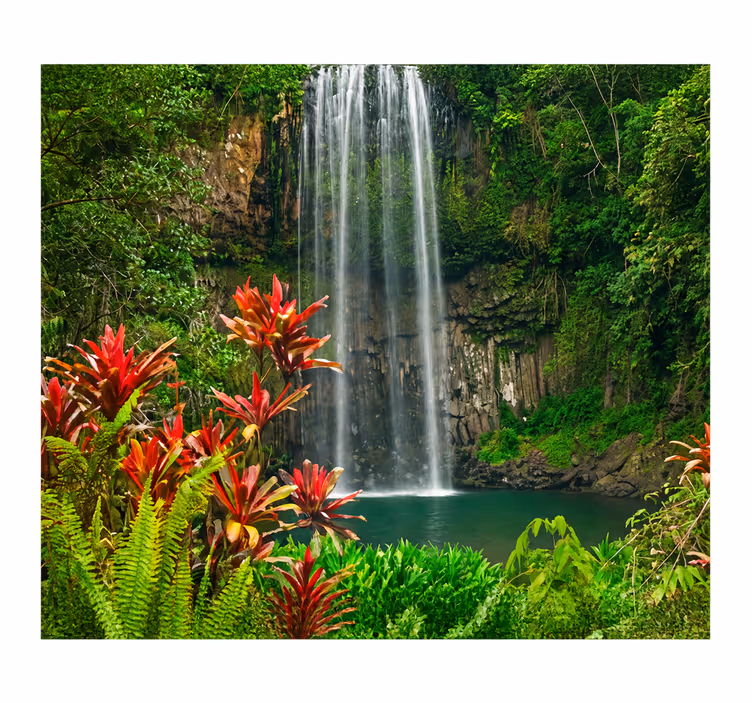 Roller blind for kitchen window width 130 waterfall forest - TenStickers