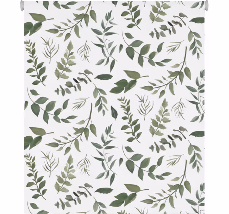 Roller blind for living room 40" bright leaf pattern - TenStickers